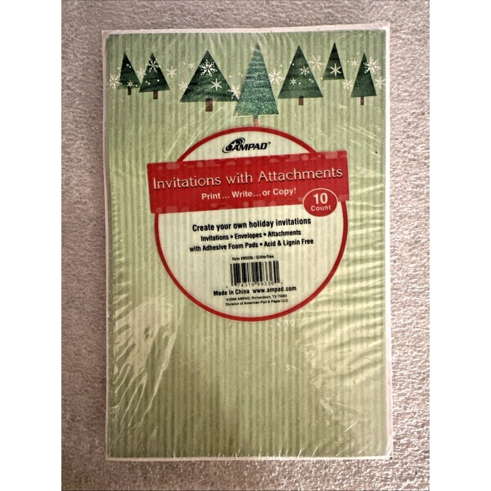 Holiday Invitations Envelopes  Attachments w/ Foam Pads 10 Count Create Your Own